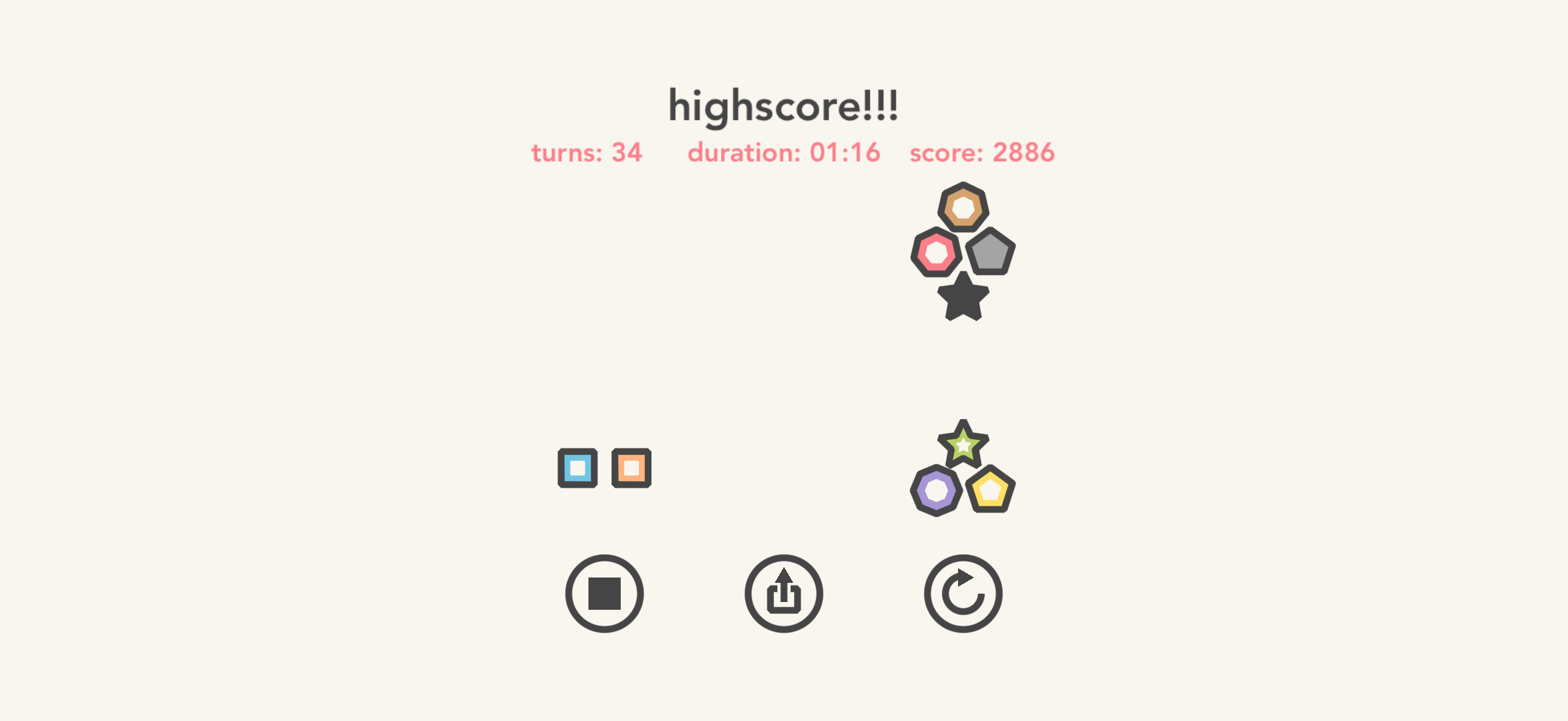 Game-over screen
