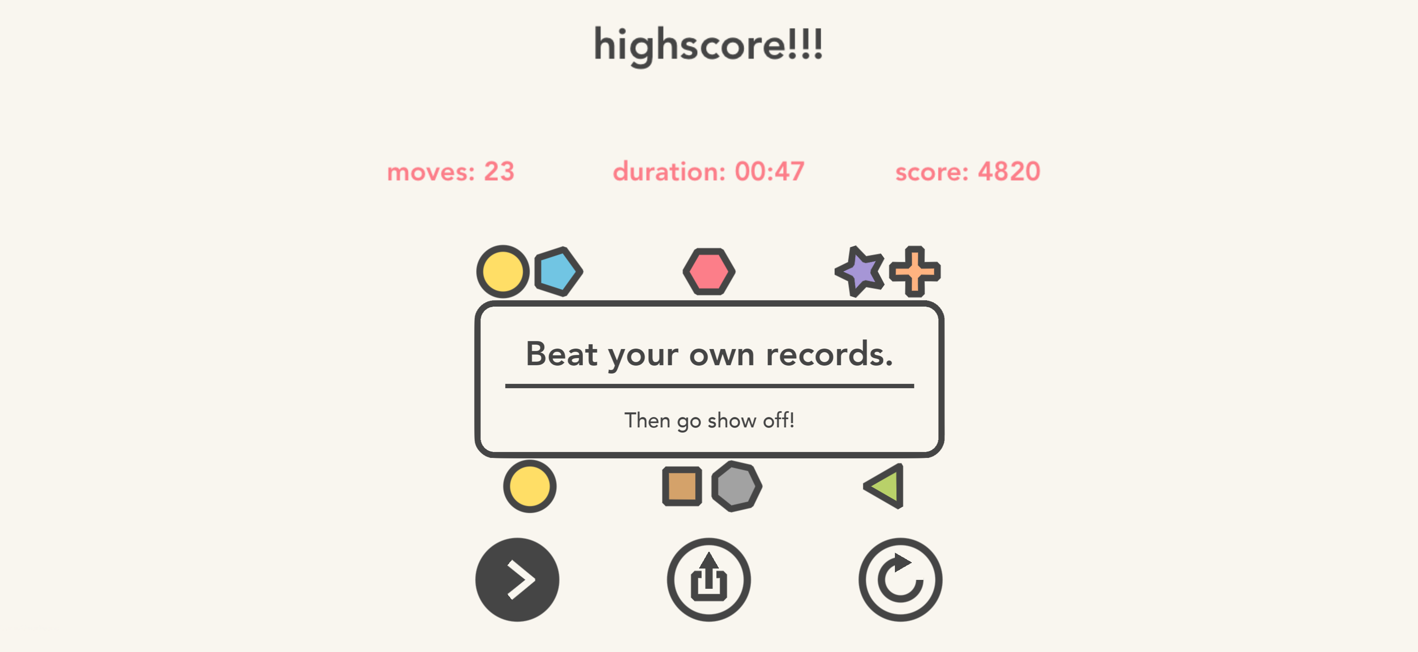 High-score summary to share