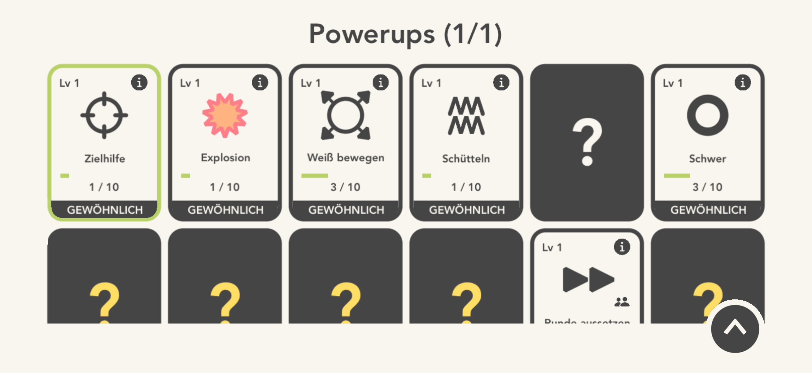 Powerup-Screen